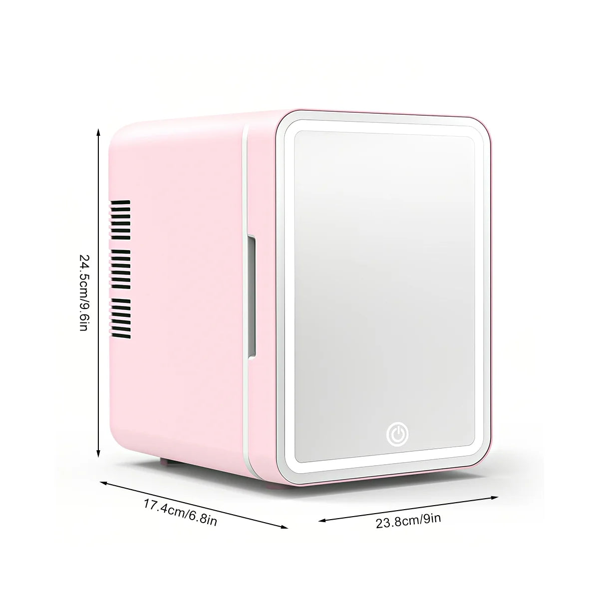 Skincare Fridge with Dimmable LED Light Mirror